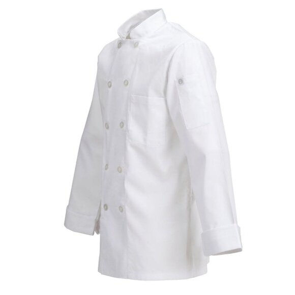 NWT CHEF WORKS Le Mans Chef Coat L Solid White WCCW Cook Chef's Kitchen Uniform - Picture 5 of 5